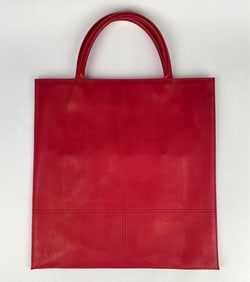 Chabrand Red Leather Tote Bag