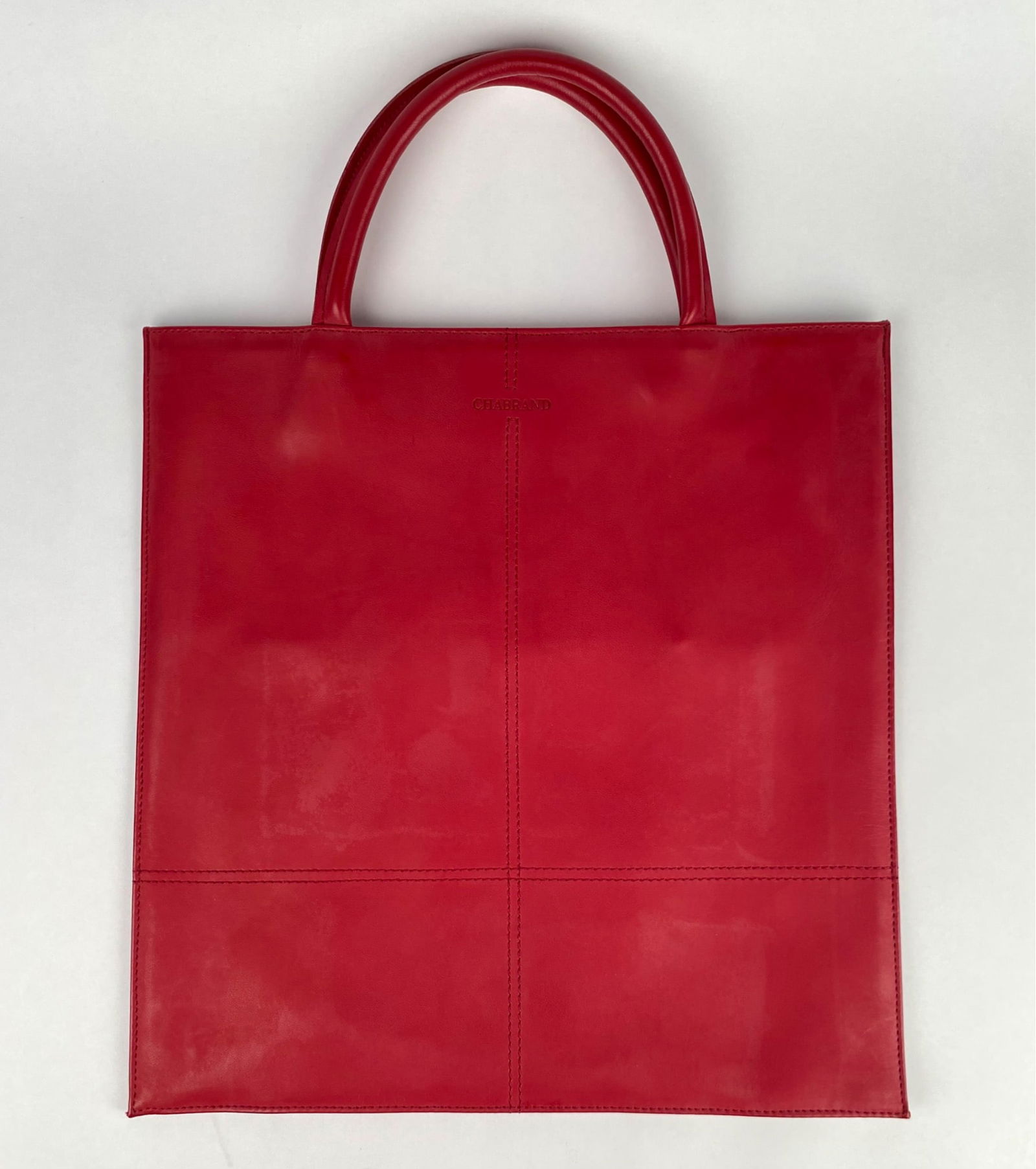 Chabrand Red Leather Tote Bag (1 of 7)