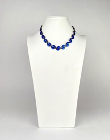 David Anderson Norway Sterling Silver and Enamel Leaf Necklace