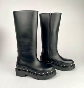 Dior Black Calfskin Diorquake Boots (Size 37)