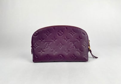 Louis Vuitton Purple Leather Monogram Cosmetic Pouch