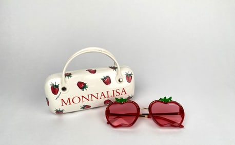 Monnalisa Strawberry Shaped Sunglasses with Matching Case