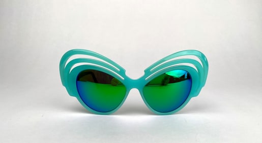 Andy Wolf Kitty-C Sunglasses in Aqua with Mirror Lenses