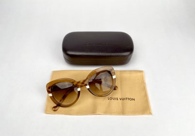 Louis Vuitton Z0720W Tortoiseshell Cat Eye Sunglasses with Case