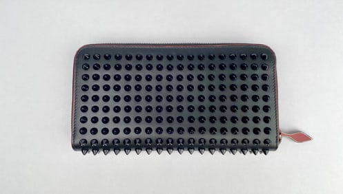 Christian Louboutin Black Spiked Zip Wallet