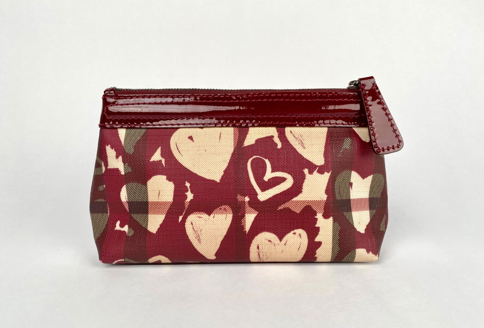 Burberry Nova Check-Print Canvas and Patent Leather Pouch (1 of 7)