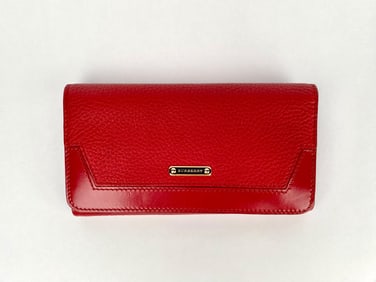 Burberry Red Leather Continental Wallet