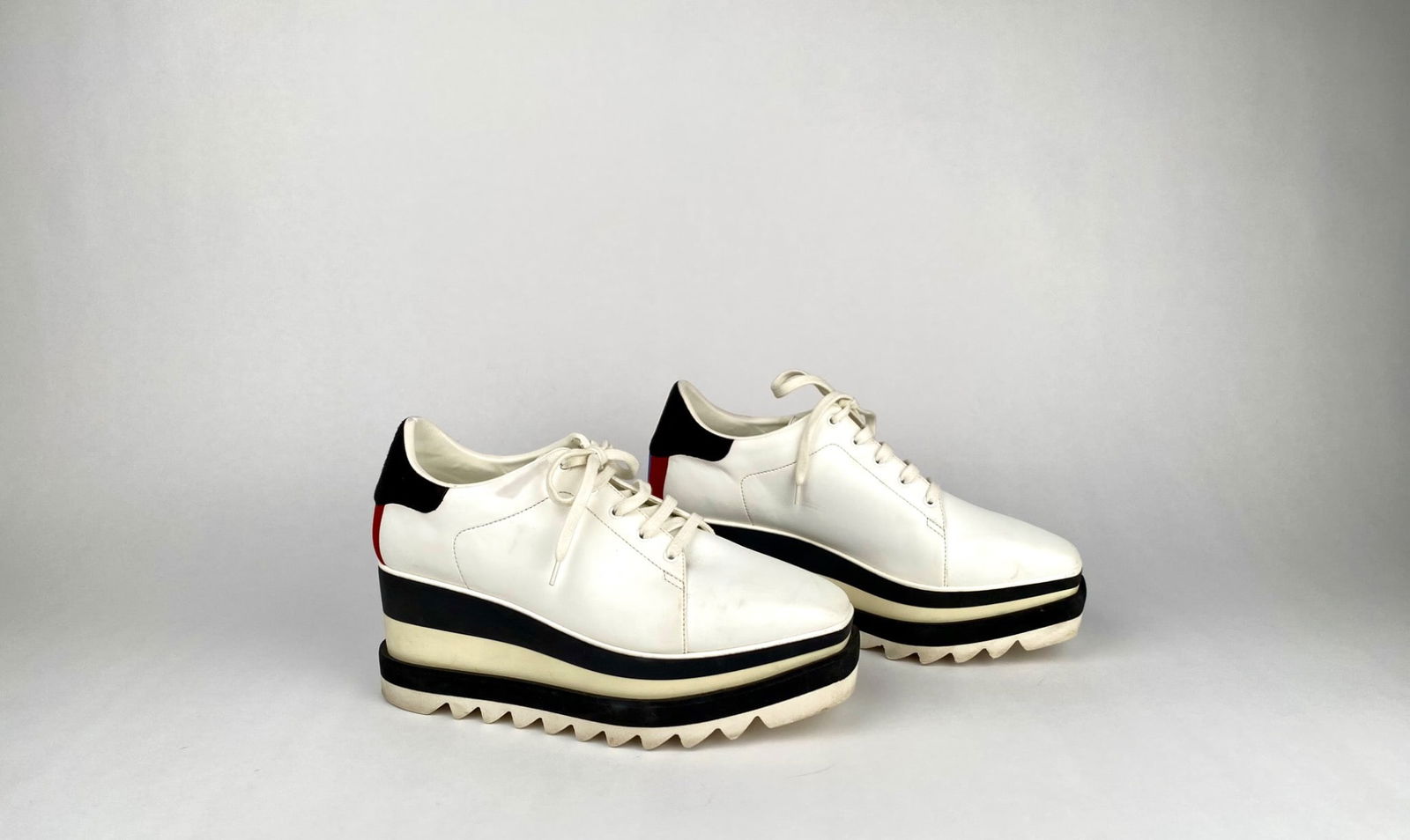 Stella McCartney Womens White Platform Sneakers (Size 38) (1 of 9)