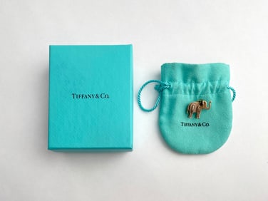 Tiffany & Co. Sterling Silver and 18K Gold Elephant Charm with Box
