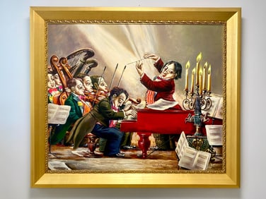 Signed Alexander Kanchik Framed Oil Painting Orchestra