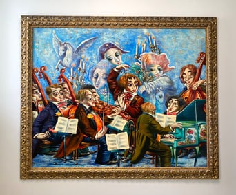 Huge Framed Oil on Canvas Painting Signed by Alexander Kanchik