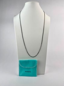 Tiffany & Co. Blackened Sterling Silver Box Chain Necklace