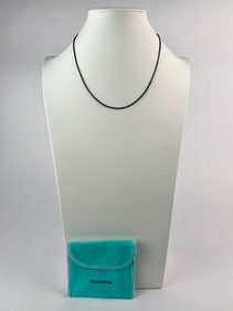 Tiffany & Co. Blackened Sterling Silver Box Chain Necklace