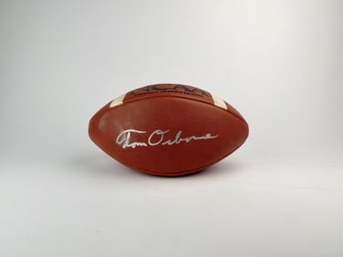 Tom Osborne Signed Rawlings NCAA Football