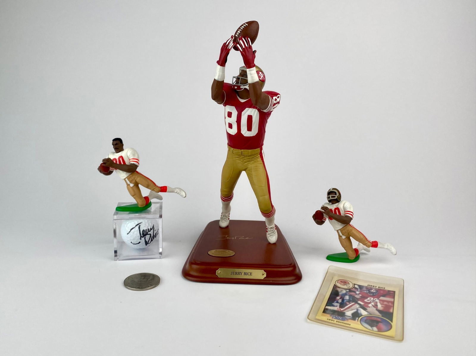 Jerry Rice Collectible Set with Signed Figurine and Golf Ball (1 of 12)