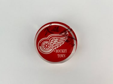 Detroit Red Wings Hockeytown Puck Signed by Nick Libett