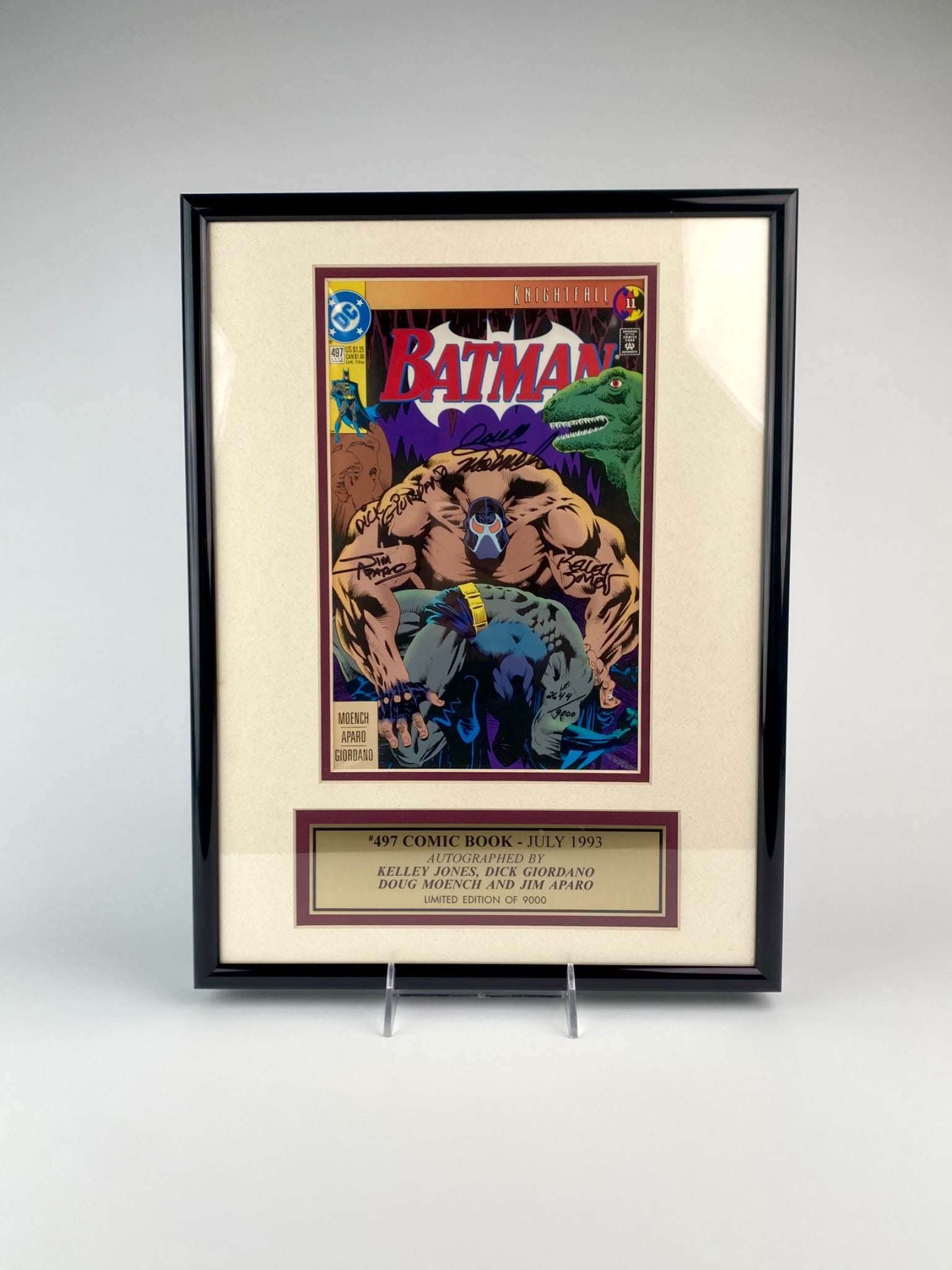 Framed Signed Batman Comic #497 Knightfall, Limited Edition of 9000 (1 of 8)