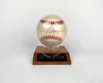 Signed Bo Jackson Rawlings Baseball in Case