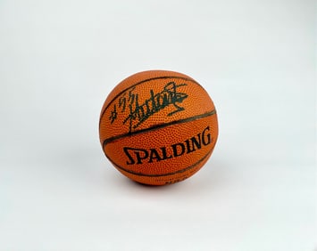 Mini Basketball with Signature from Dikembe Mutombo #55