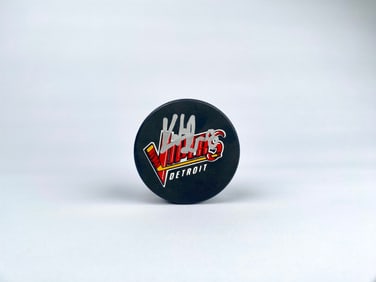 Detroit Vipers Hockey Puck with Autograph from Kyle Kosar