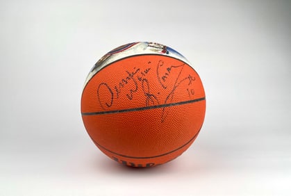 Dennis Rodman Signed Detroit Pistons Portrait Basketball
