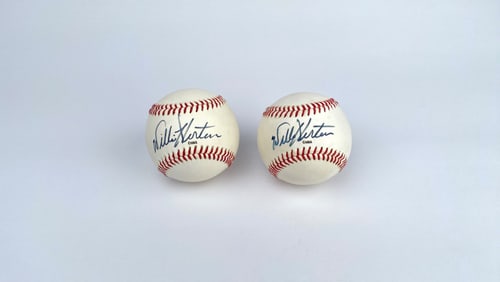 Two Willie Horton Signed Rawlings Official League Baseballs