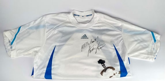 Adidas Shirt Signed by Andre Agassi with Personal Dedication