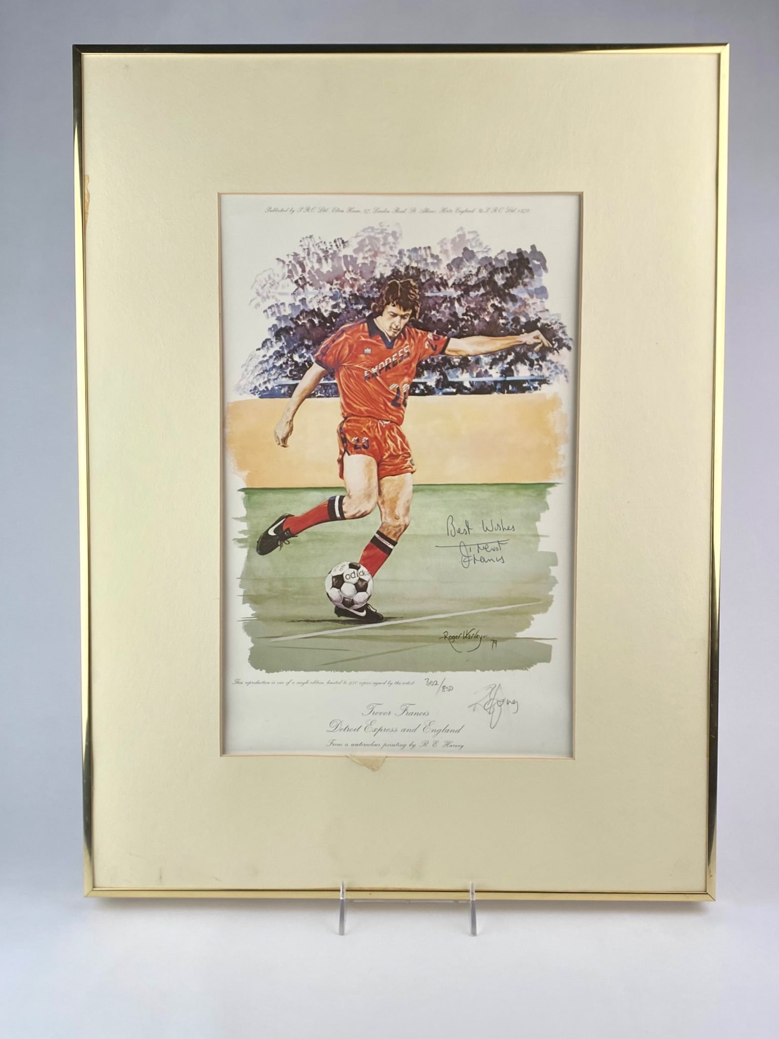 Signed Trevor Francis Limited Edition Print by Roger E. Harvey (COA) (1 of 10)