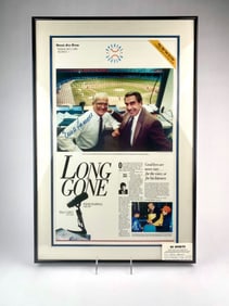 Framed Ernie Harwell Signed 1991 Detroit Free Press Long Gone Tribute (COA)