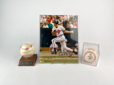 Cal Ripken Jr. Signed Baseball and Photo Memorabilia Set