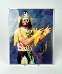 Randy Macho Man Savage Signed 810 Wrestling Photo