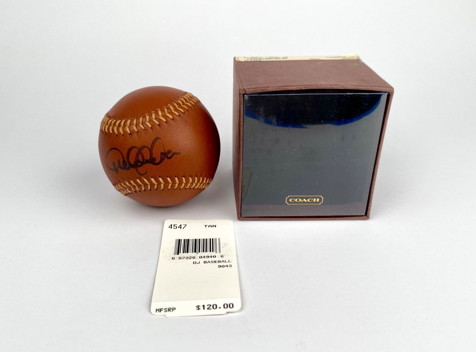 Coach Leather Baseball With Original Box Signed by Derek Jeter (1 of 7)