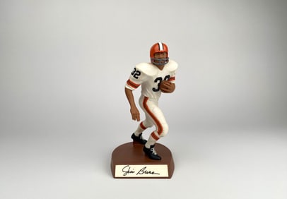 Jim Brown Signed Football Figurine