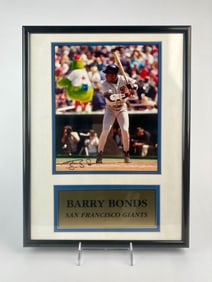 Framed Signed Barry Bonds Photo