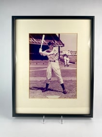 Joe DiMaggio Signed Yankees Photo in Frame