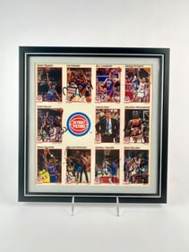 Framed Detroit Pistons Autographed NBA Hoops Card Display