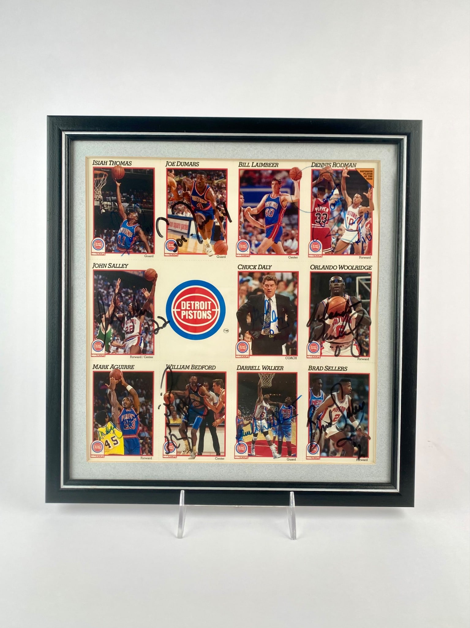 Framed Detroit Pistons Autographed NBA Hoops Card Display (1 of 8)