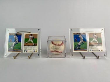 Orel Hershiser Signed Baseball and Upper Deck Card Set