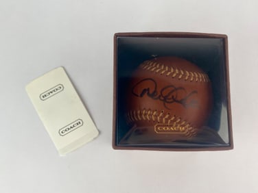 Derek Jeter Signed Coach Leather Baseball in Original Display Box