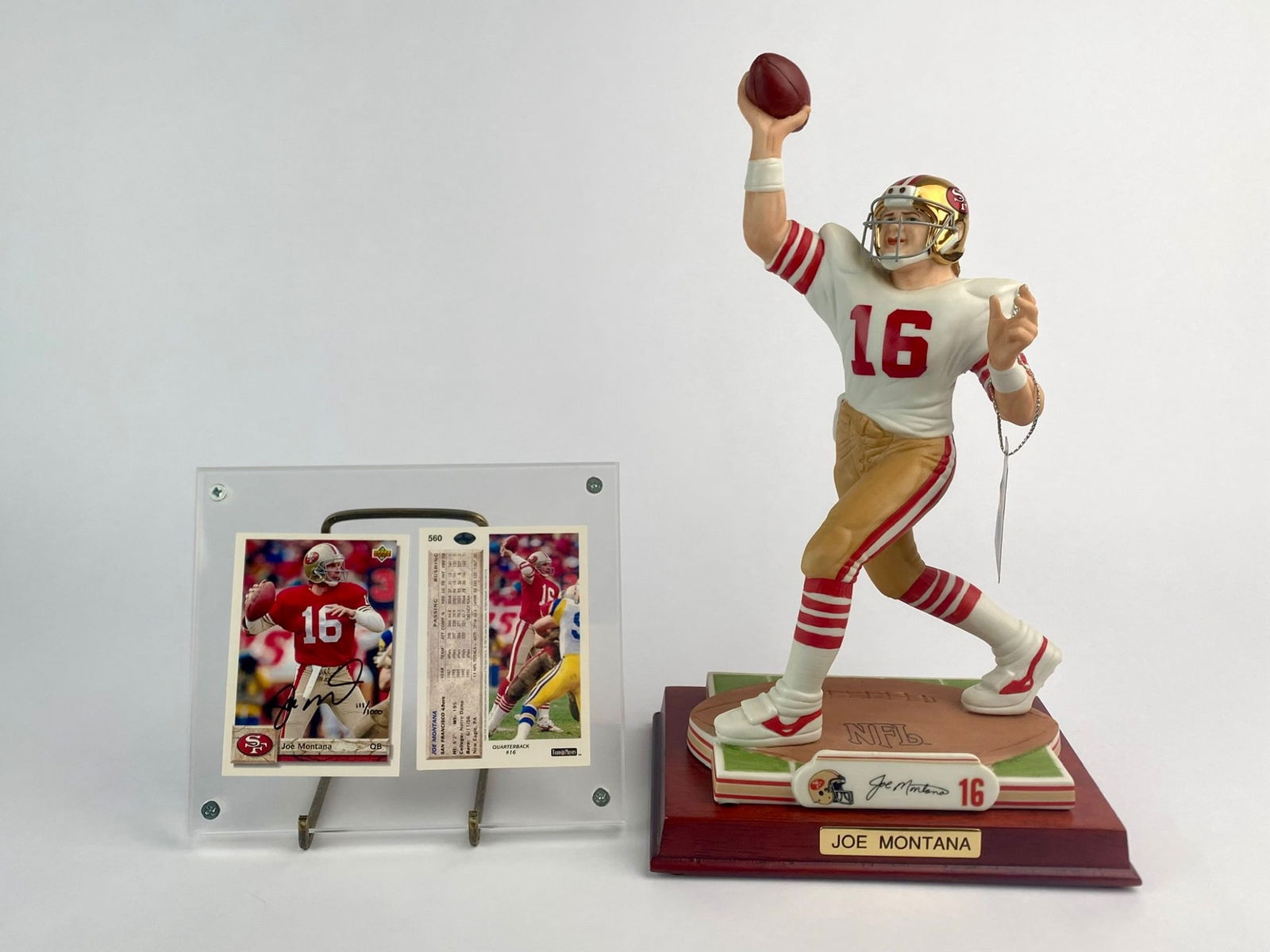 Joe Montana Signed Card and Porcelain Figurine Set (1 of 9)