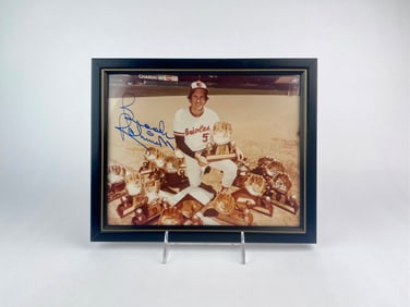 Brooks Robinson Signed Framed Photo with Gold Glove Awards