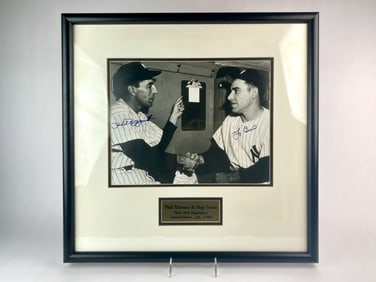 Phil Rizzuto & Yogi Berra Dual Signed New York Superstars Framed Photo