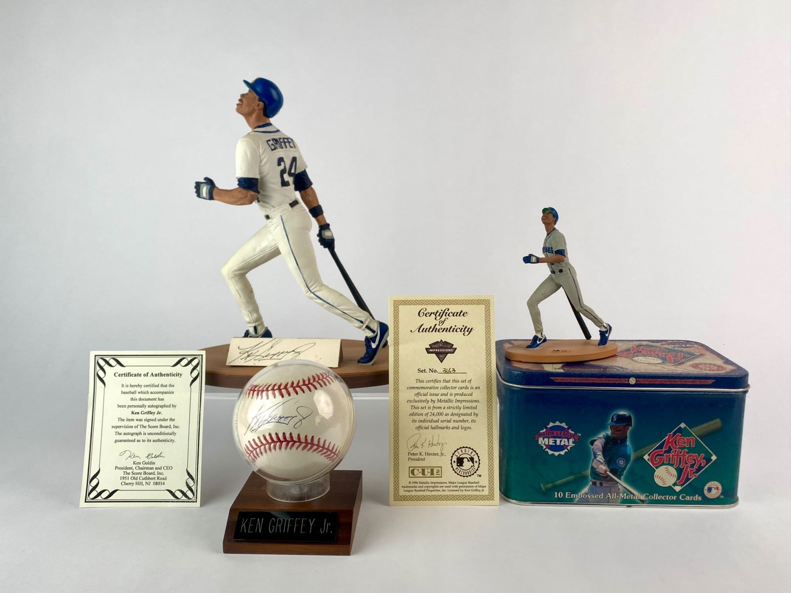 Ken Griffey Jr. Autographed Memorabilia Set with Figurine, Baseball and Limited Edition Cards (1 of 12)