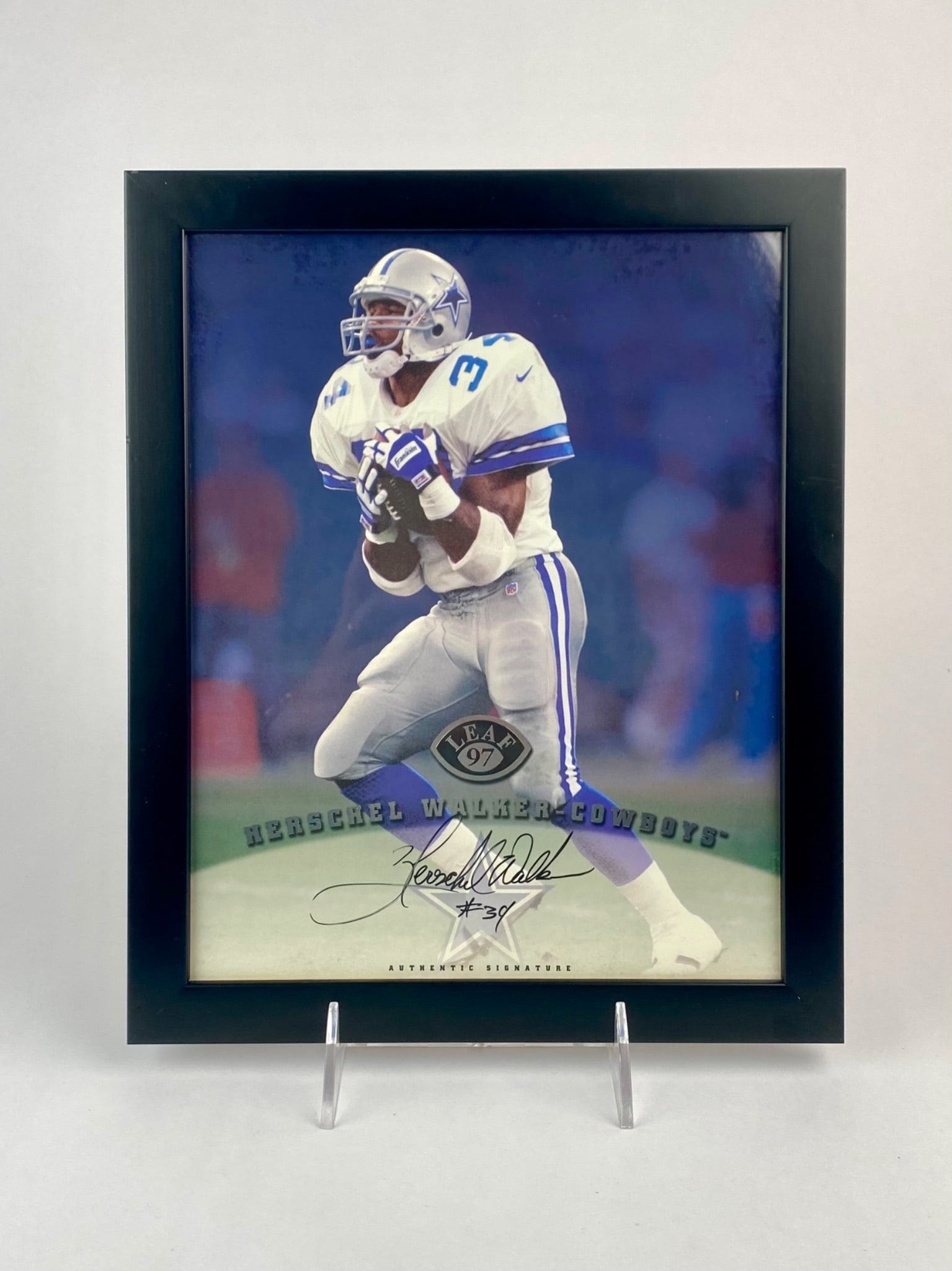Framed Herschel Walker Signed 1997 Leaf Authentic Photo (1 of 6)