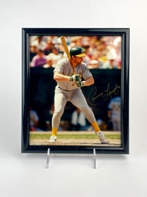 Framed Oakland As Photo Signed by Carney Lansford