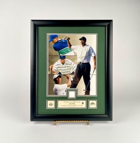 Upper Deck Tiger Woods Signed and Tournament-Worn Shirt Display
