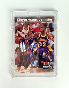 1992 SkyBox USA Basketball Earvin Magic Johnson Signed Card