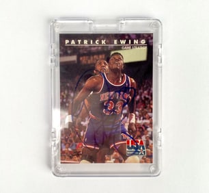 Patrick Ewing Signed Skybox USA Basketball Game Strategy Card