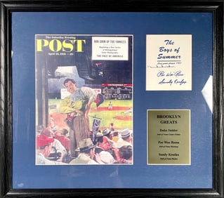 Framed Brooklyn Dodgers Boys of Summer Signed Display