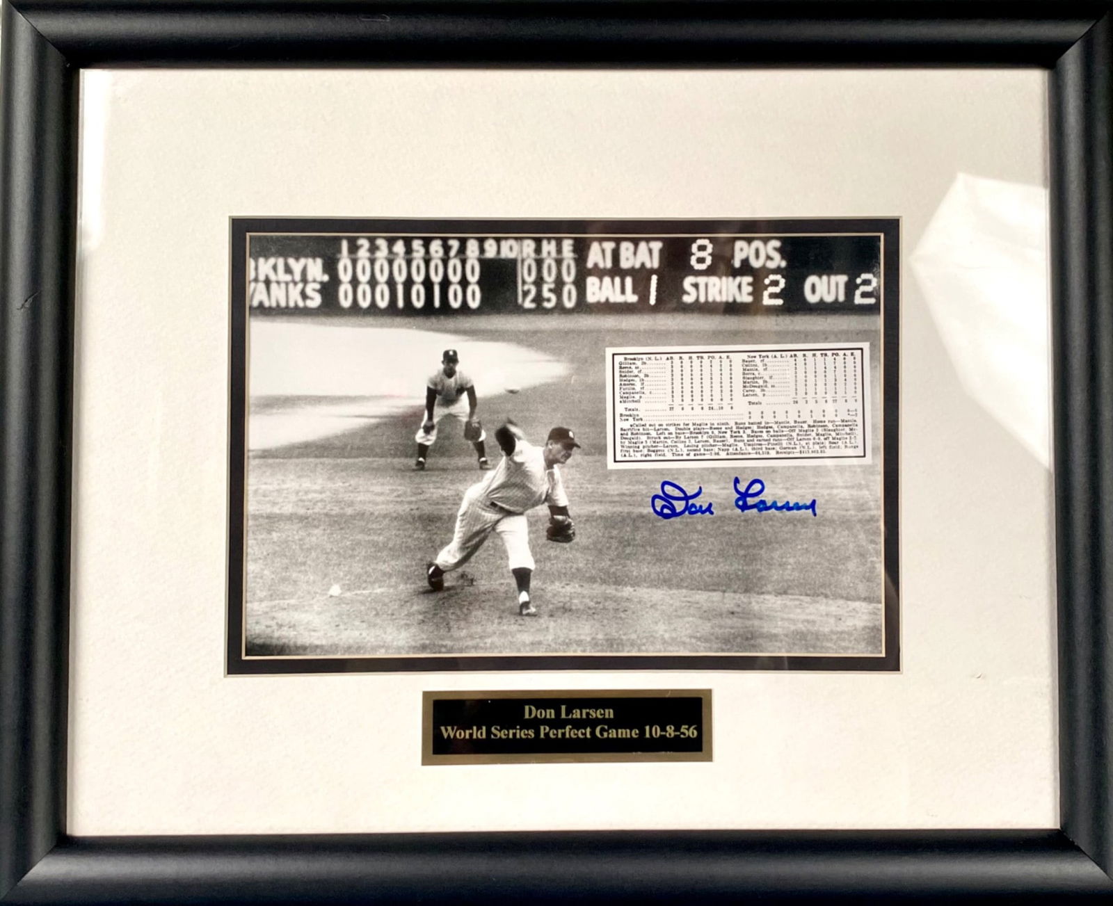 Don Larsen Signed 1956 World Series Perfect Game Photo With COA (1 of 4)